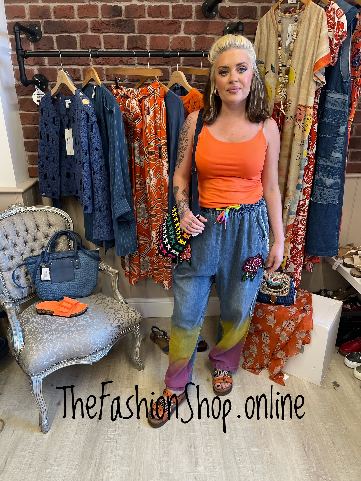 Fly Out dip dye sequin jeans 10-16