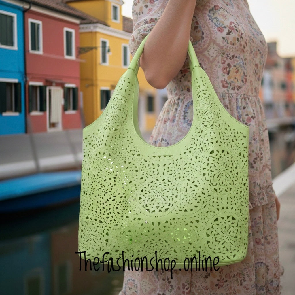Atlanta lime cut out bag in bag