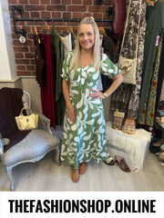 Stella Morgan green print dress sizes 8-16