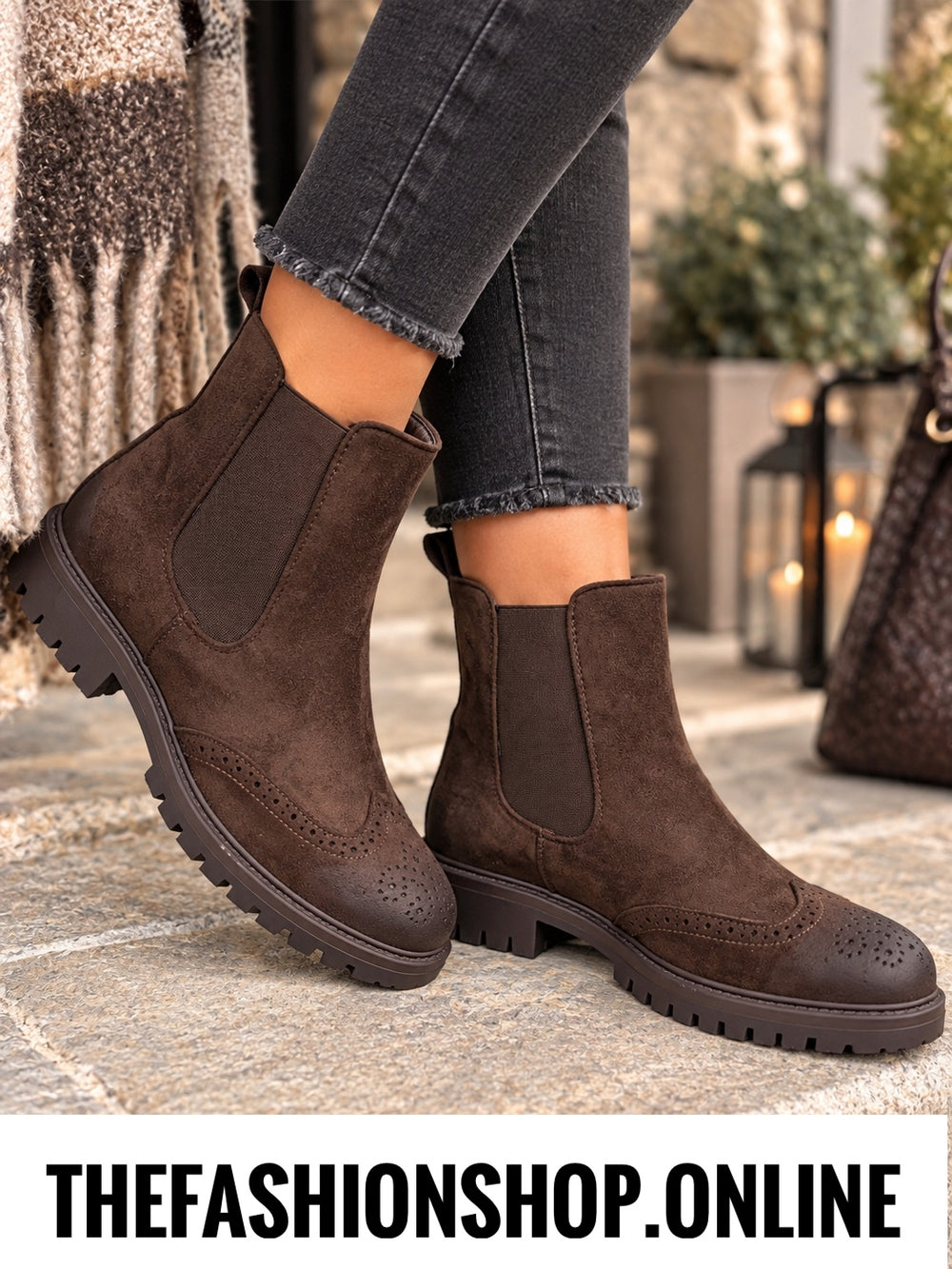 Melody brown faux suede Chelsea boots sizes 3-8 (36-41)