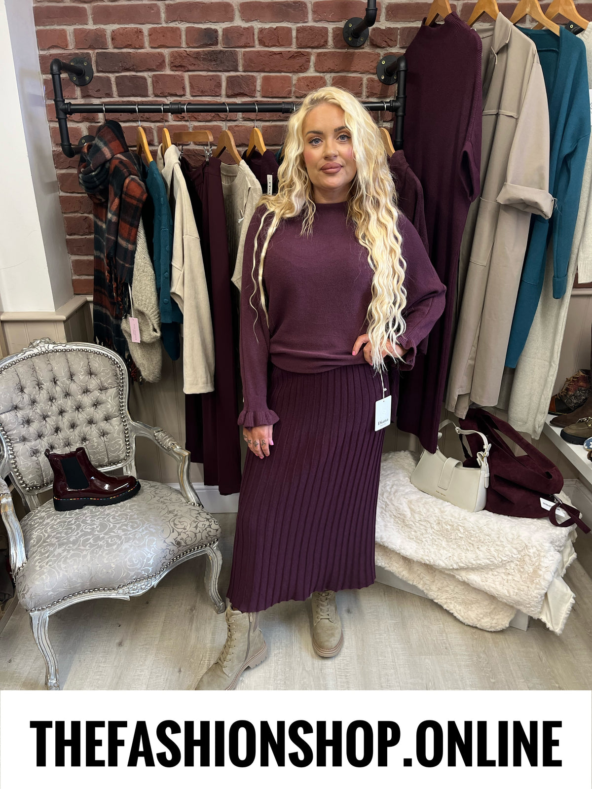 Della mulberry frill cuff jumper 8-16