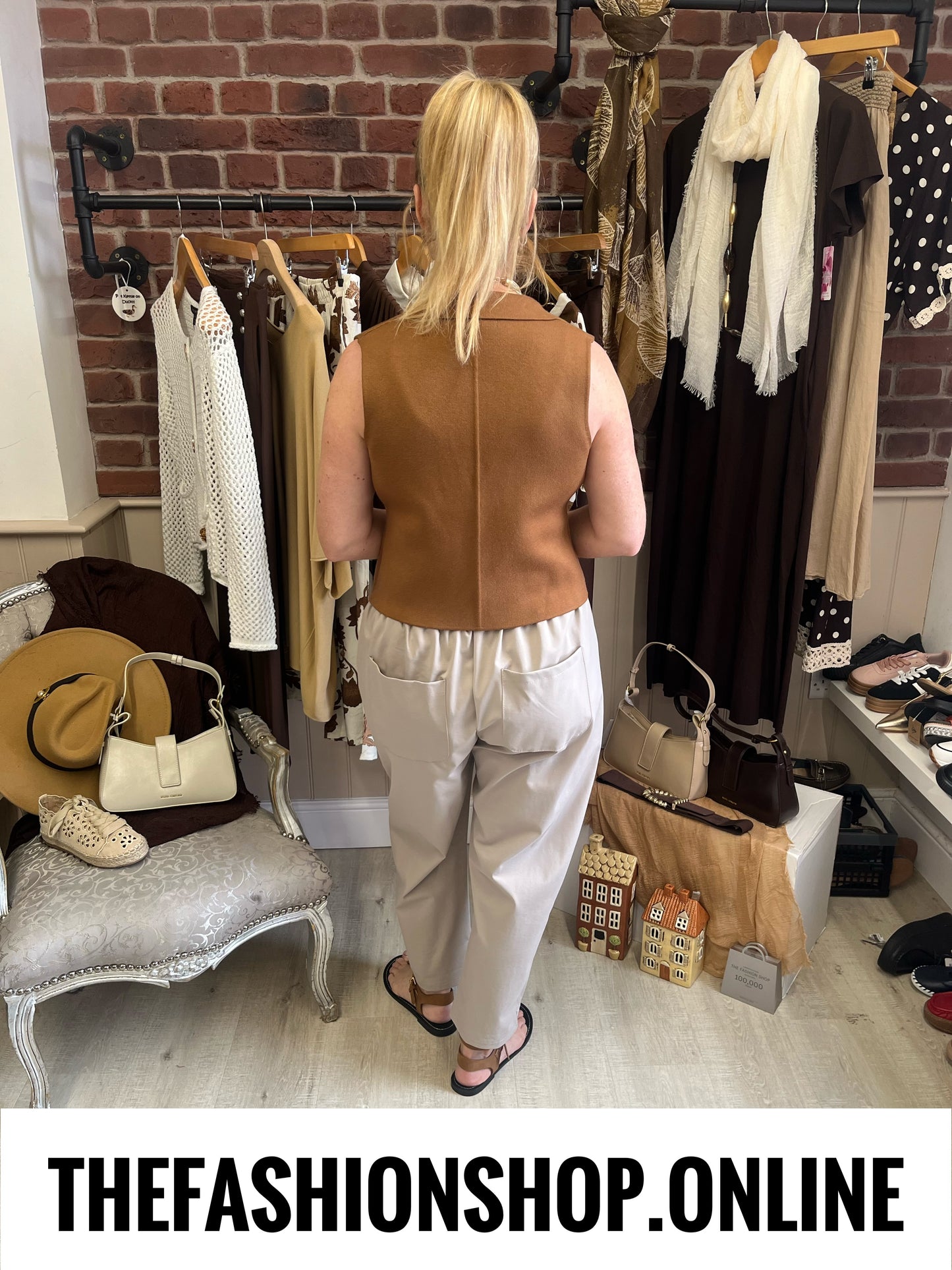 Maria camel knitted waistcoat 8-12