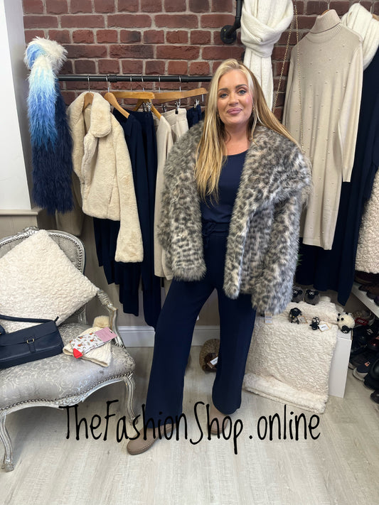 Millie navy fine knit trousers 8-14