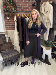 Erika brown ribbed knitted skirt 8-14