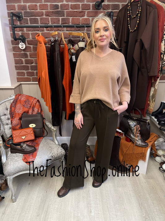 Penelope brown front seam jogger 10-16