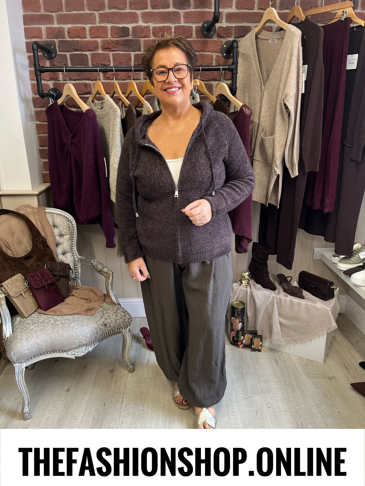 Lizzy brown hooded zip jacket sizes 12-14 and 16-18
