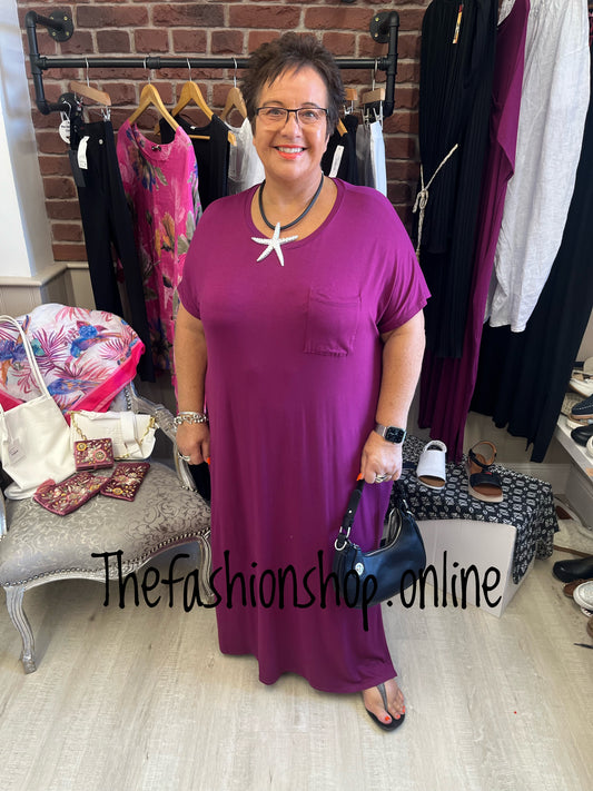 Magenta Dress Up Dress Down Dress with side split 16-26