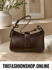 The Harper Shoulder Bag in Chocolate Brown