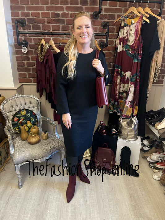 Sara black cashmere mix jumper dress 12-16