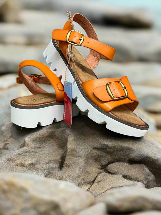 Heavenly Feet orange Trudy sandals sizes 3-8 (36-41)