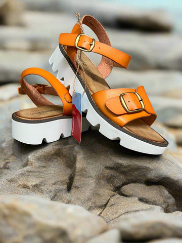 Heavenly Feet orange Trudy sandals sizes 3-8 (36-41)