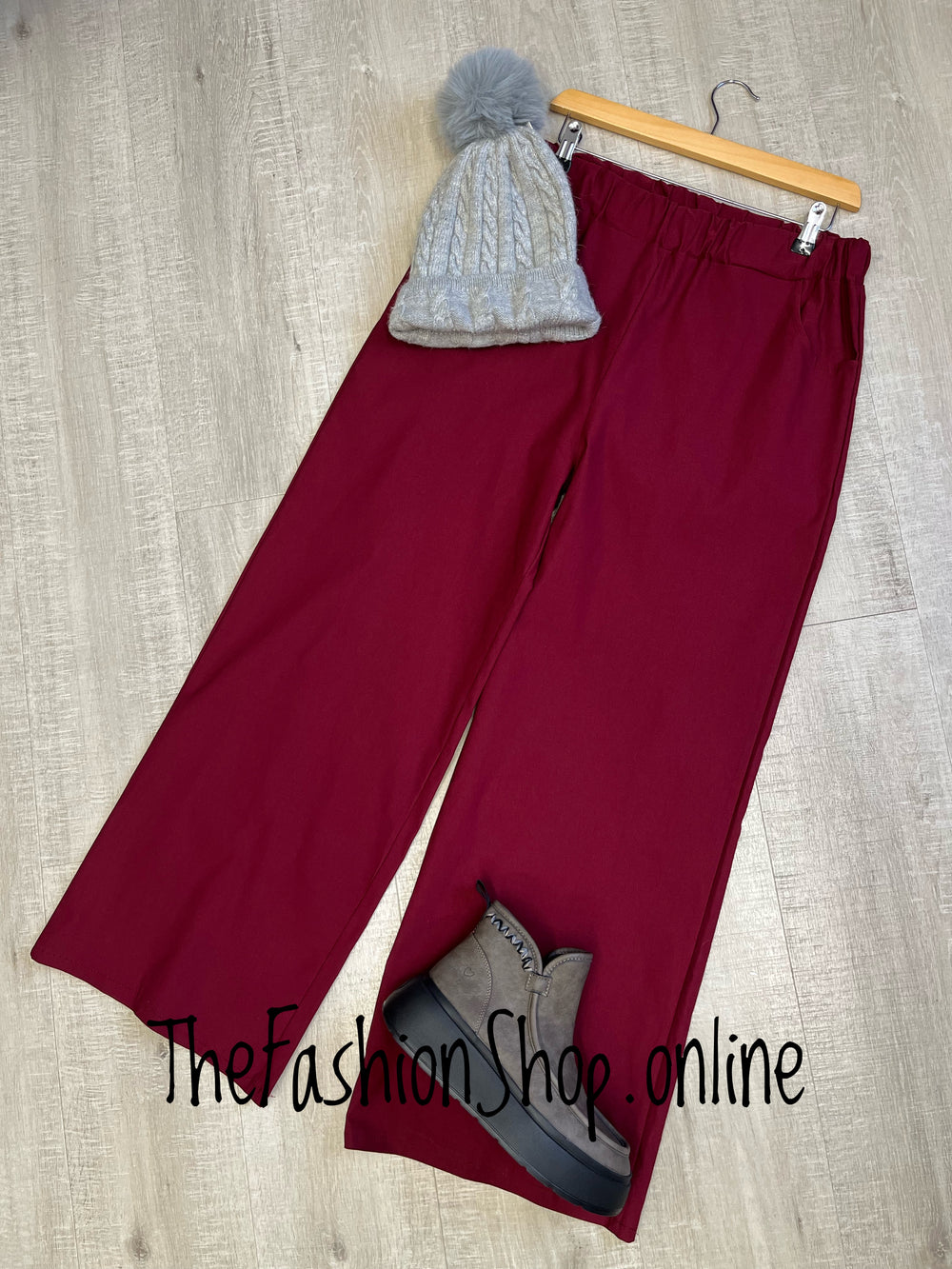 Wine classic magic wide leg trousers 16-20