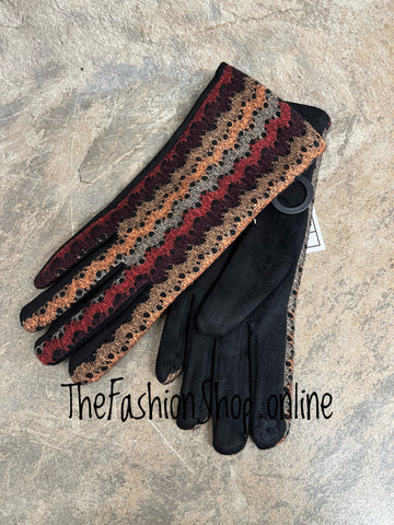 Autumn Tan lace look gloves