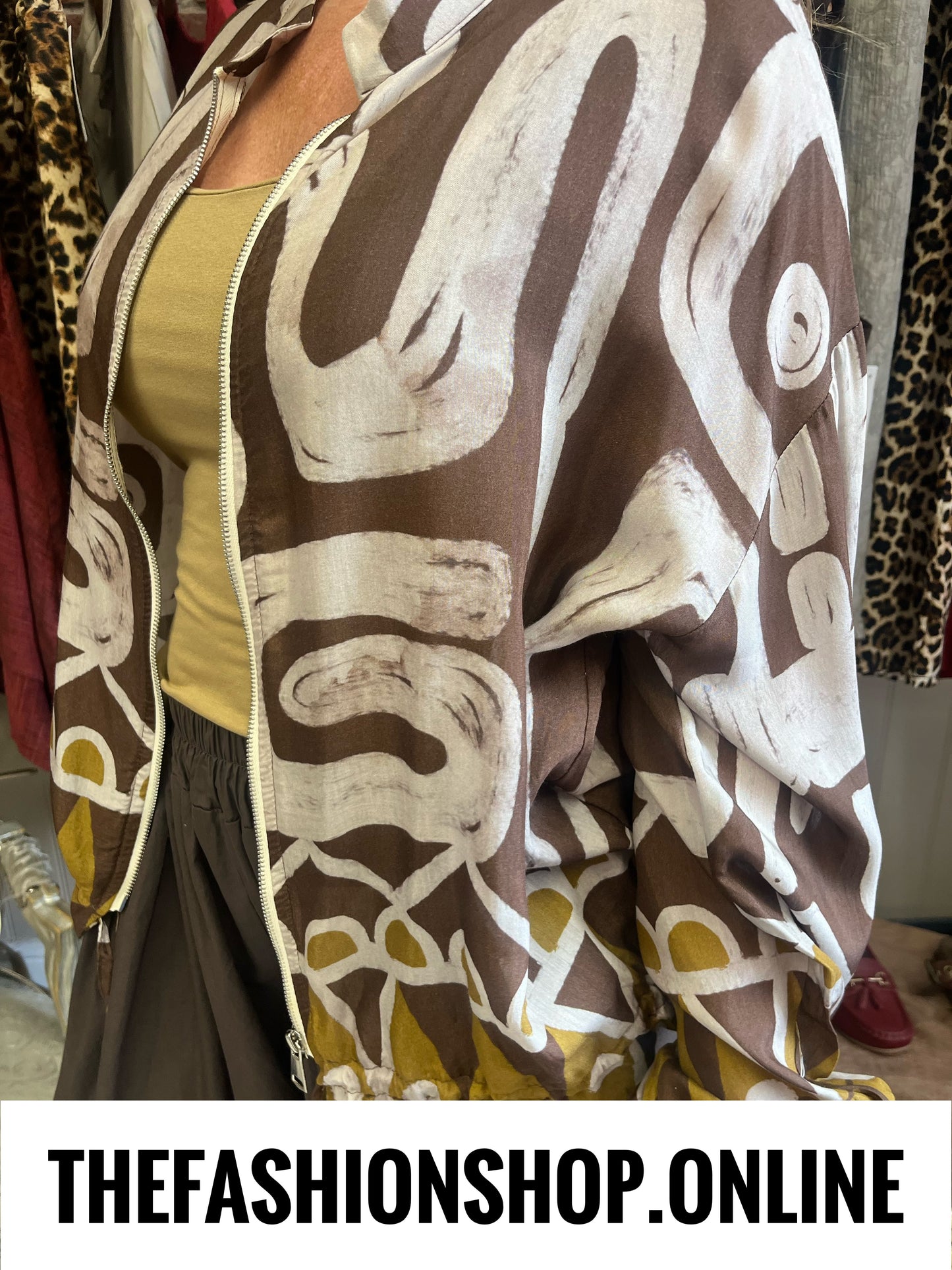 Tasha abstract silk mix jacket 10-16