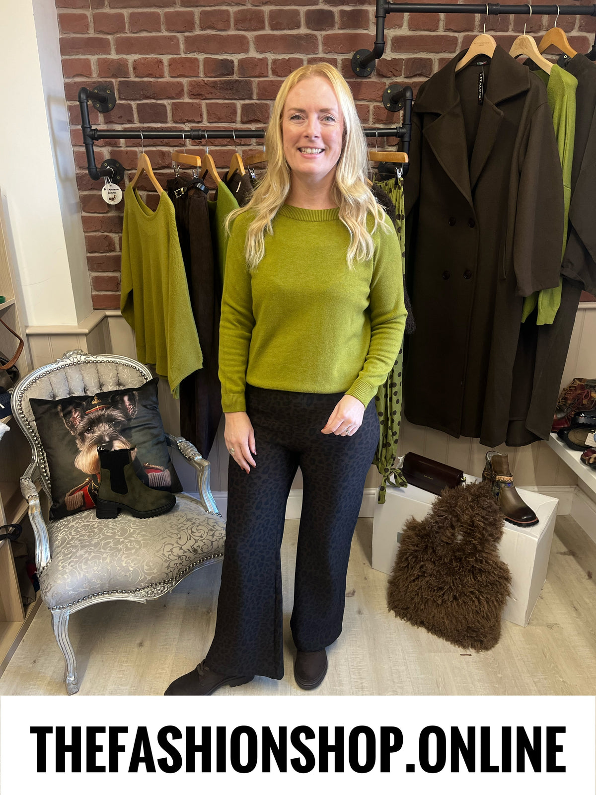 Miley olive fine knit jumper 8-16