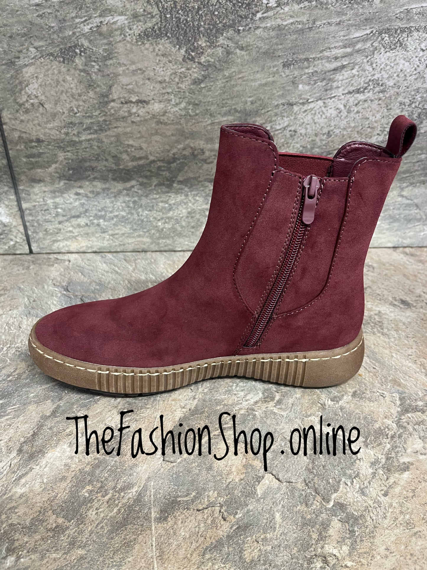 Layla wine faux suede ankle boots sizes 3-8 (36-41)