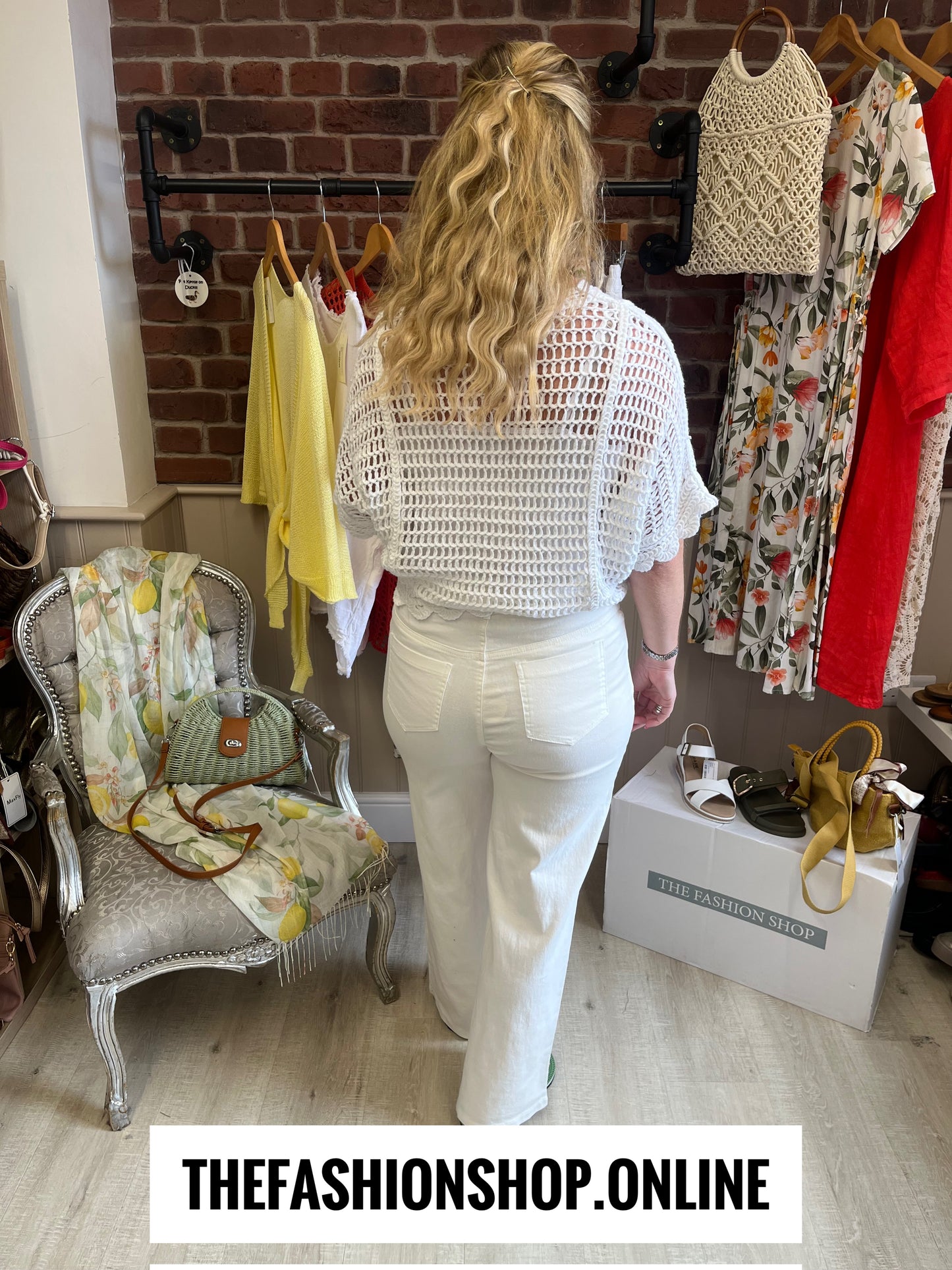Ella white crochet layering top 8-12