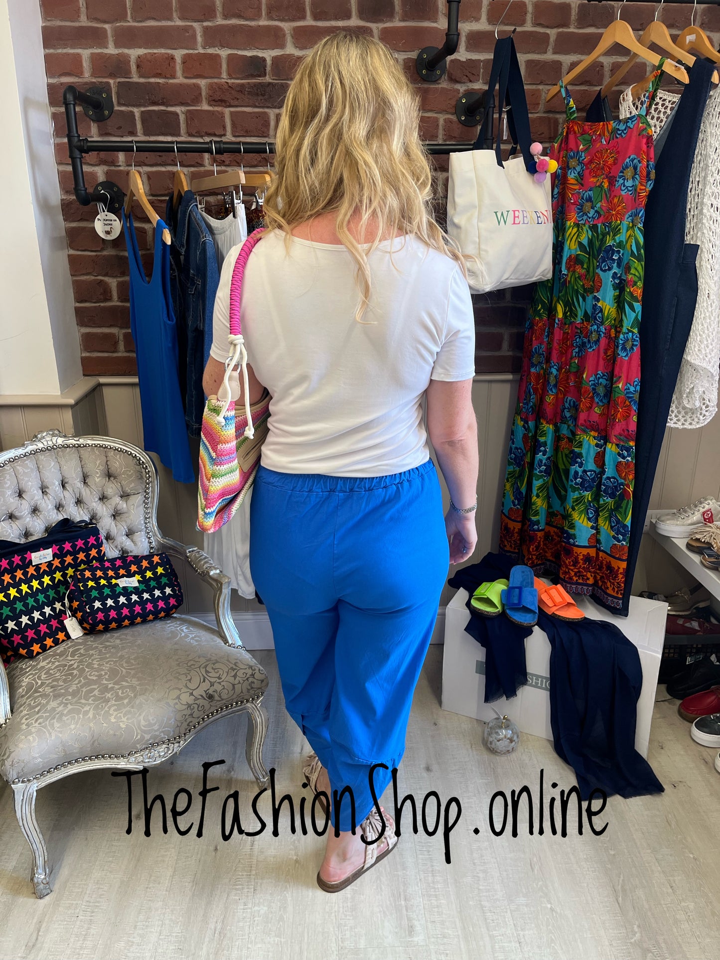 Poppy royal blue pocket trousers 10-16