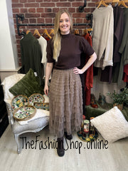 Milan Brown Short Sleeve Turtle Neck Knit 8-16