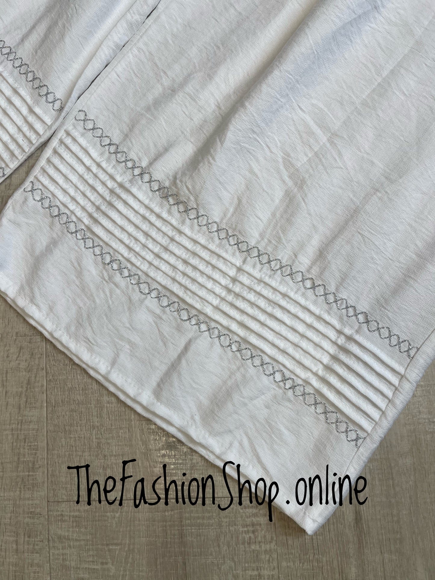 Elsie white wide leg trousers 14-24