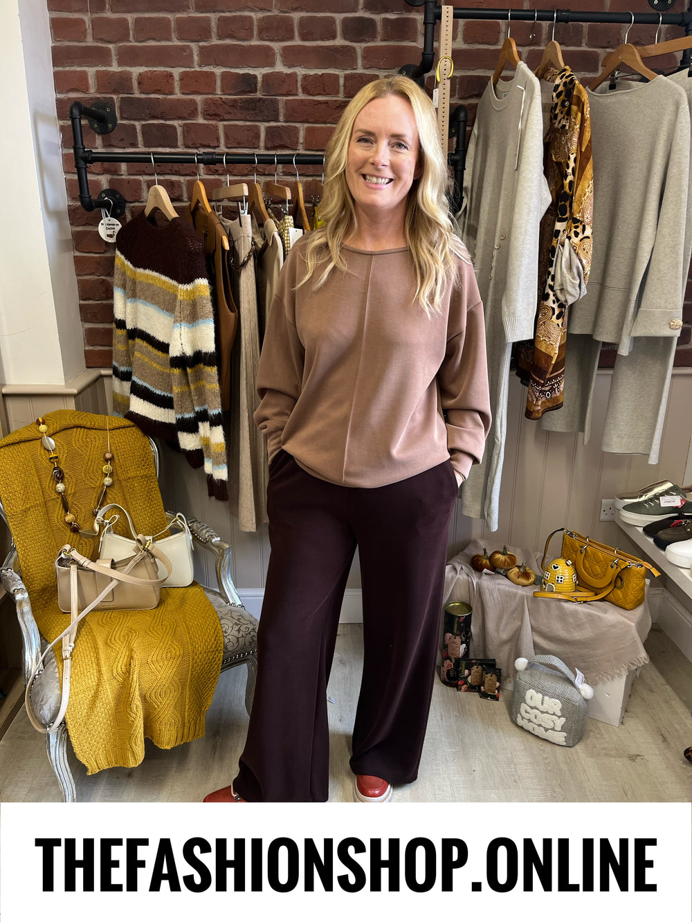 Zena Camel Front Seam Sweatshirt 8-14