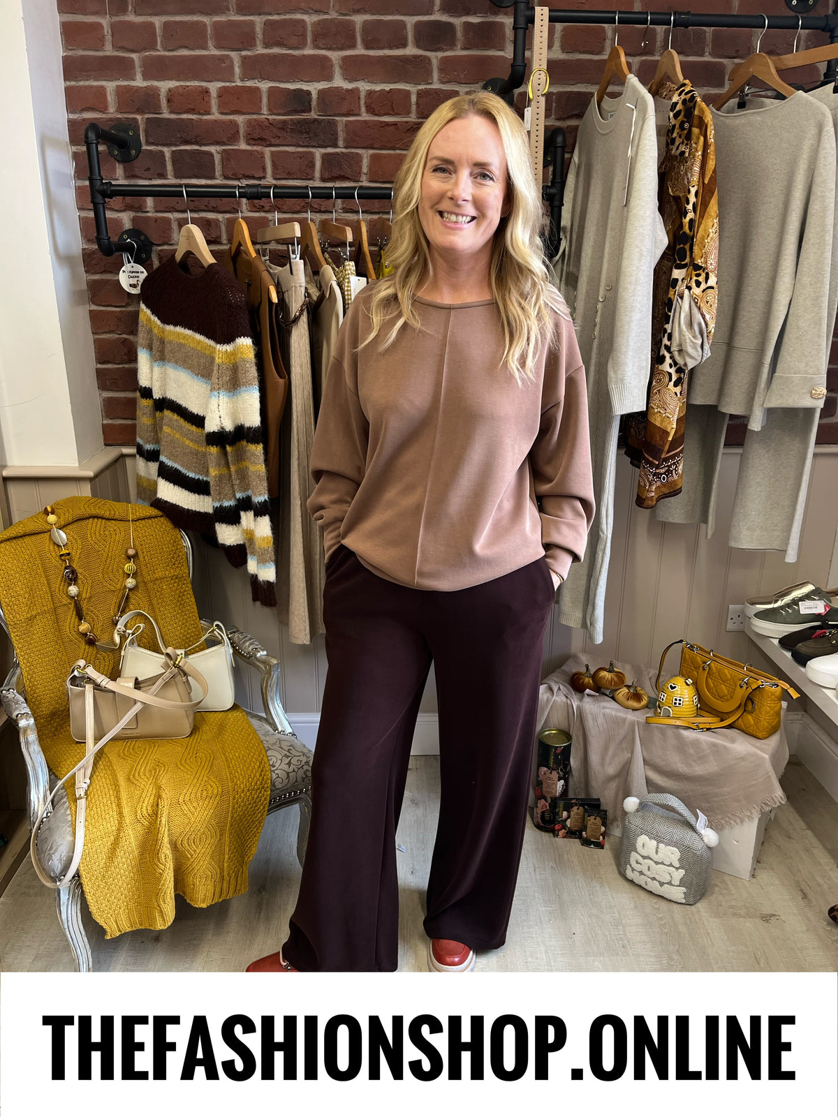 Zena Camel Front Seam Sweatshirt 8-14