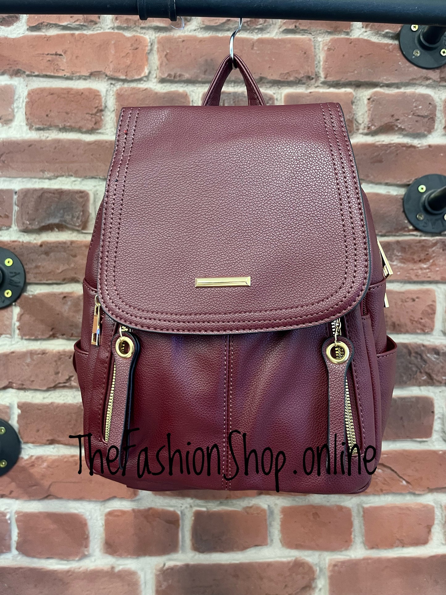 Sammy wine faux leather backpack