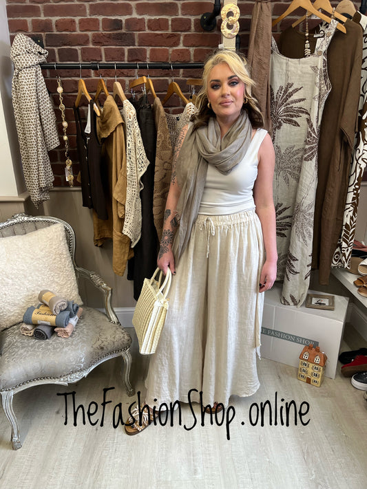 Harper beige linen funky trousers 8-16