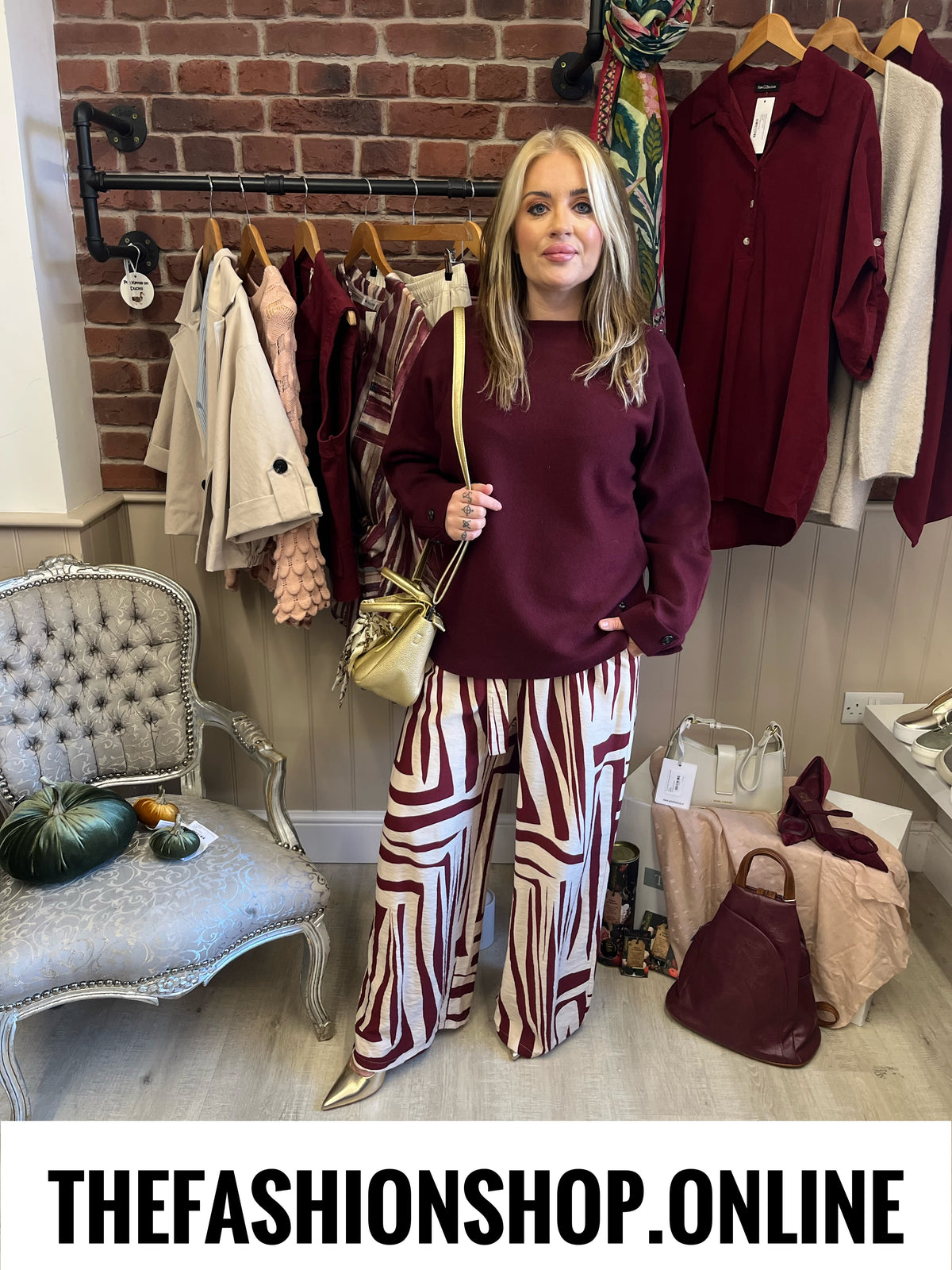 Riley wine cashmere mix jumper 10-16