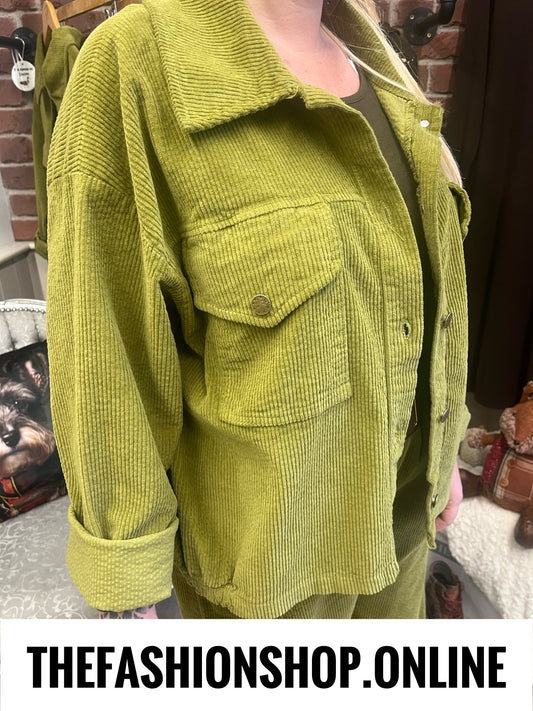 Charlie olive jumbo cord jacket 10-18