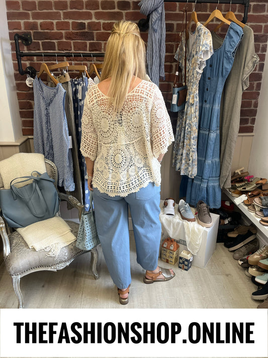 Fiona denim blue stretchy trousers 10-16