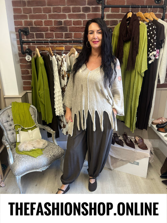 Rosalyn Stone wool mix tassel jumper 10-22