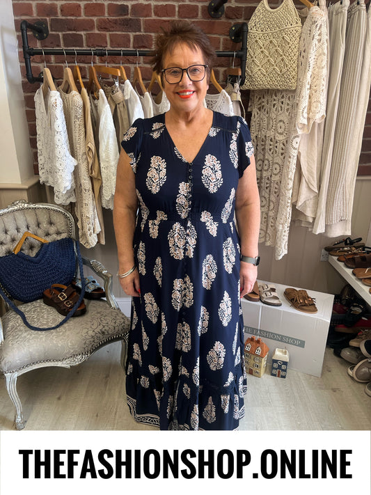 Stella Morgan Boho Block Print Maxi Dress sizes 12-22