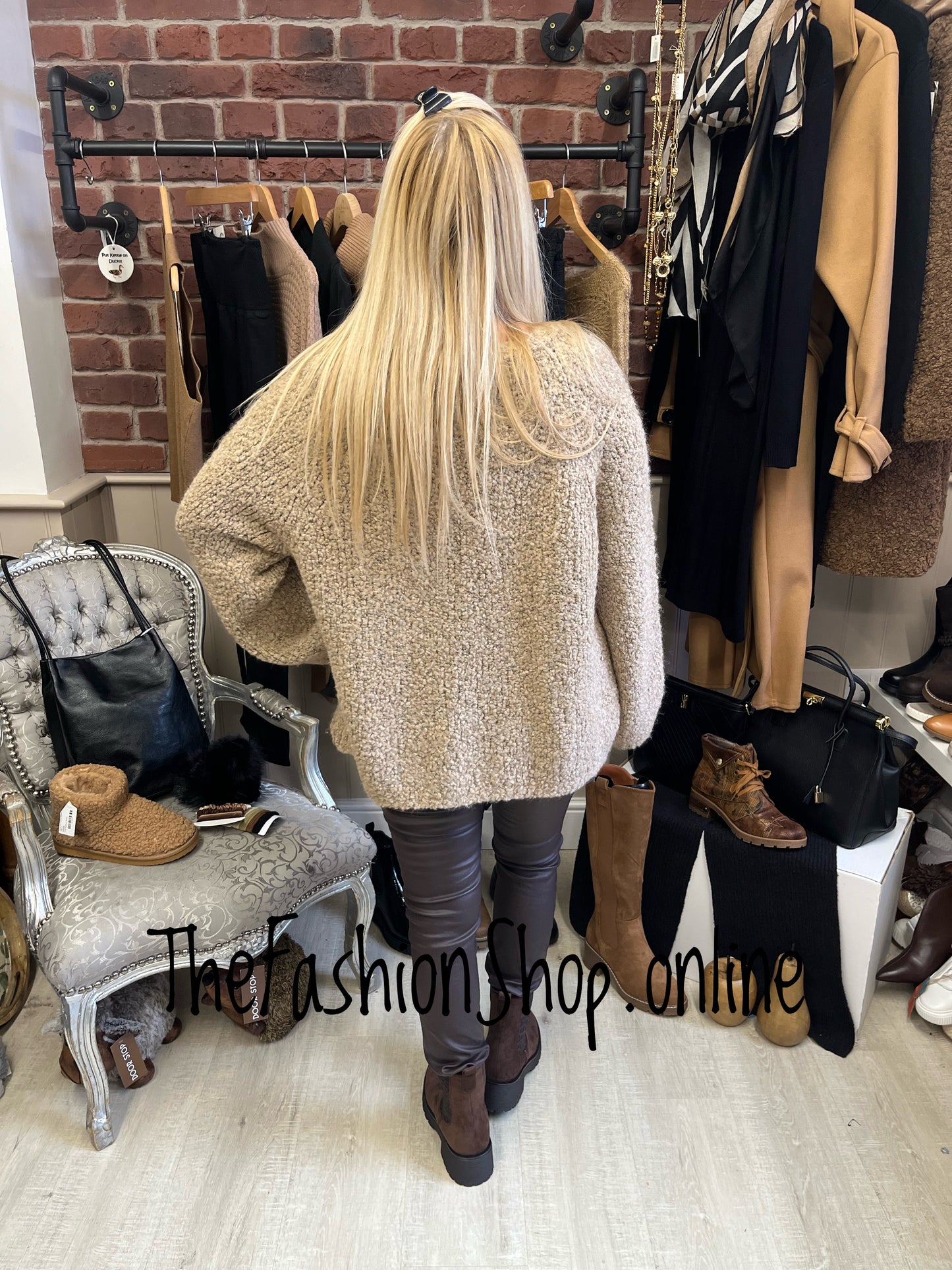 Skye Beige Alpaca and wool mix Boucle Cardigan 12-18