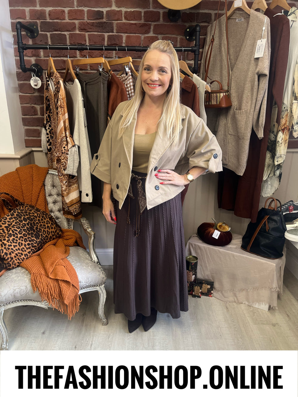 Zena camel double breasted jacket 8-16