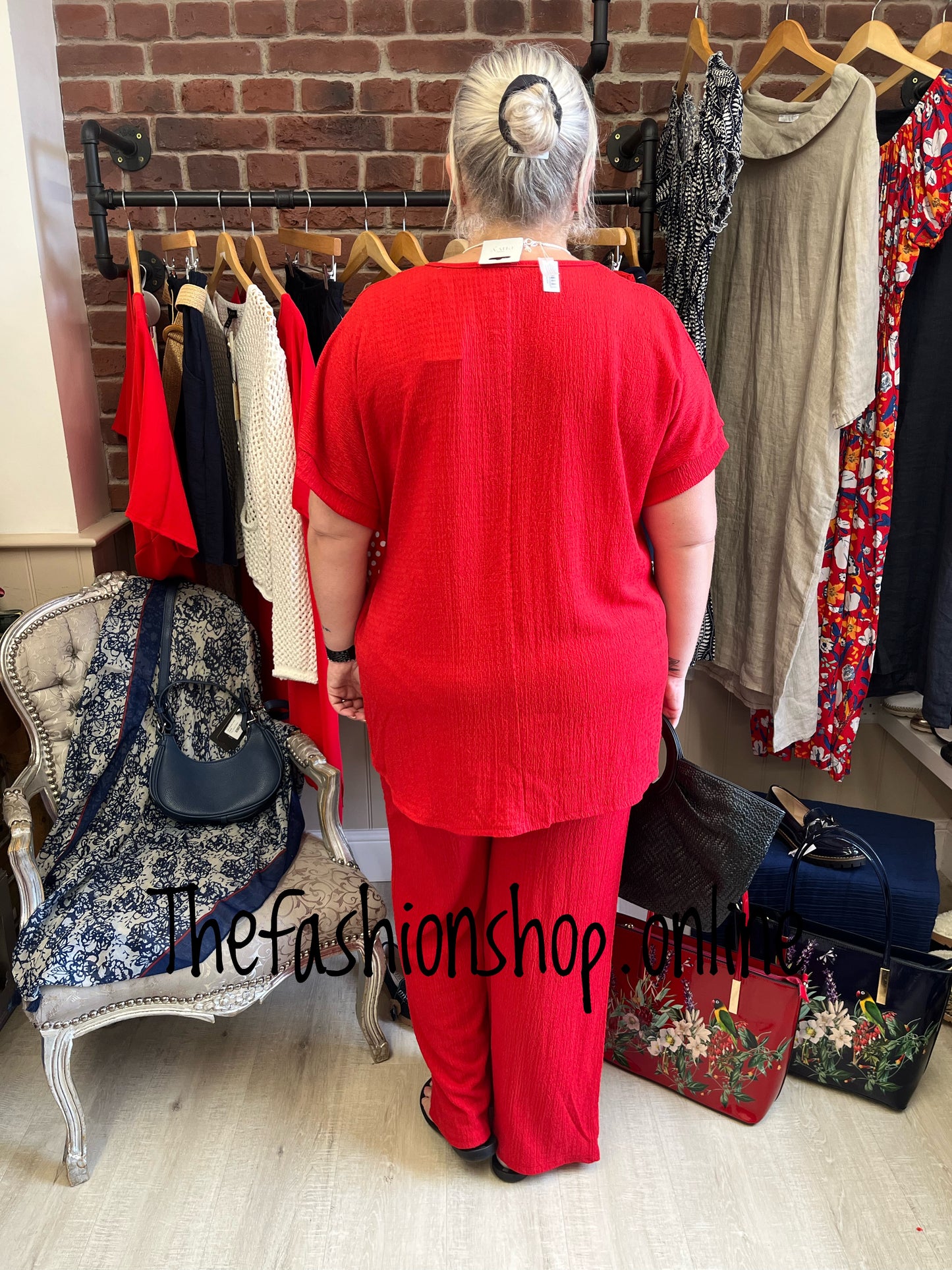 Lois red side tie co-ord 12-20