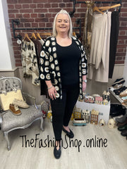 Emily black patterned crochet cardigan 14-22