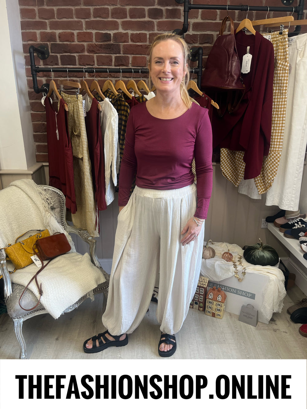Alice Beige Harem Trousers 10-16