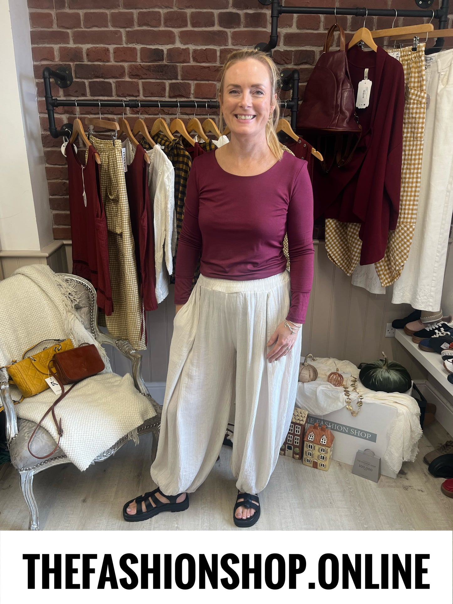 Alice Beige Harem Trousers 10-16