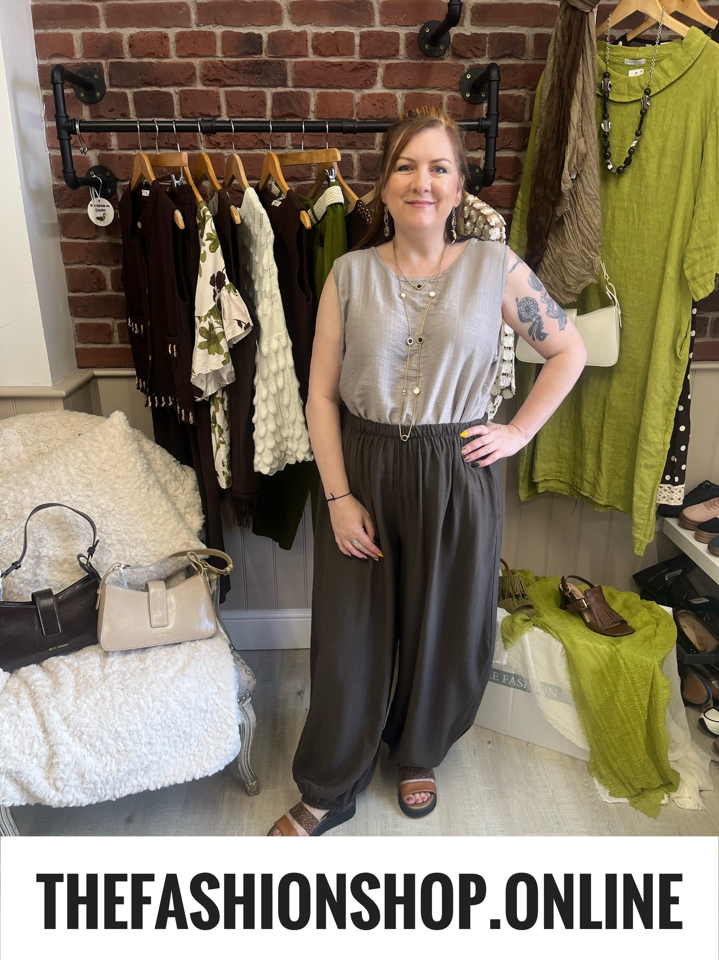 Kenzie brown harem trousers 10-20