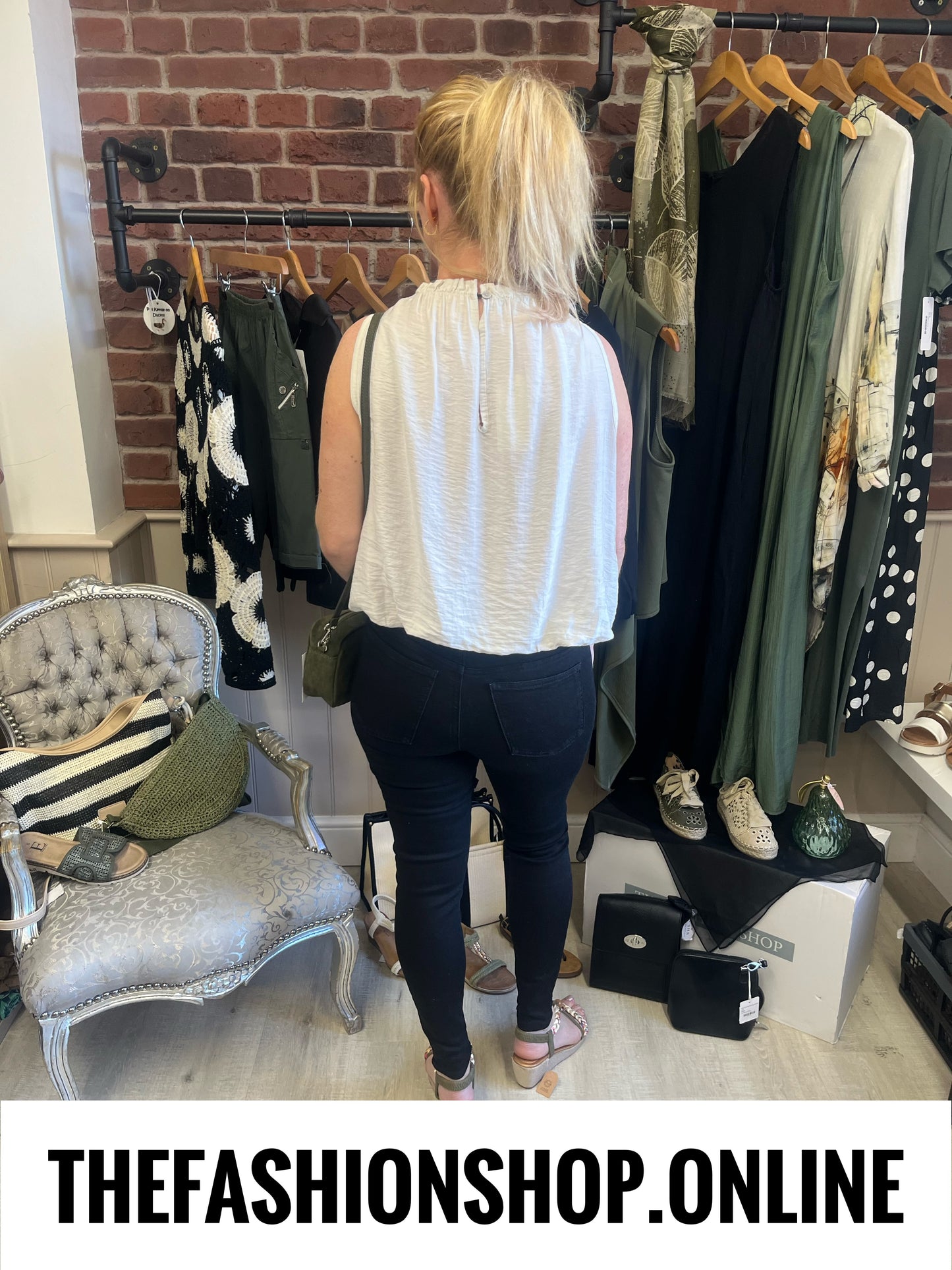 Sierra beige beaded sleeveless top 8-16