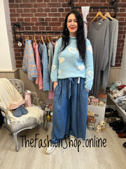 Kendra blue wool mix heart jumper 10-16