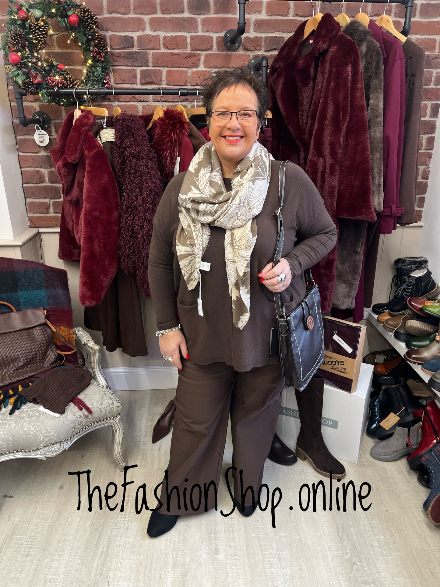 Hallie brown twin pocket jumper 14-22