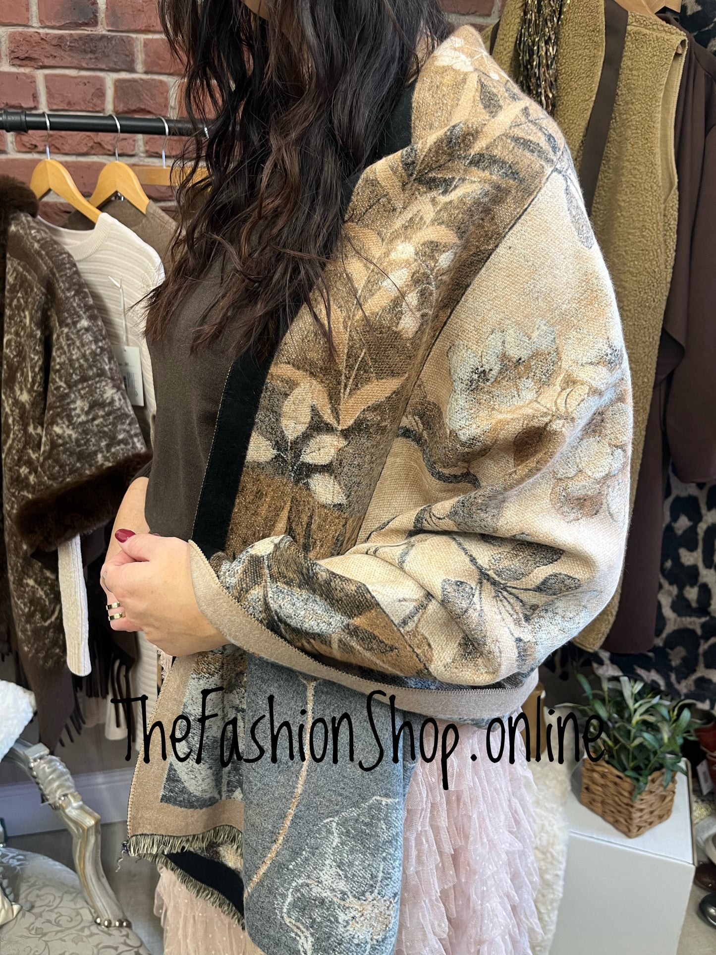 Brown Luxury Oriental Pashmina Scarf