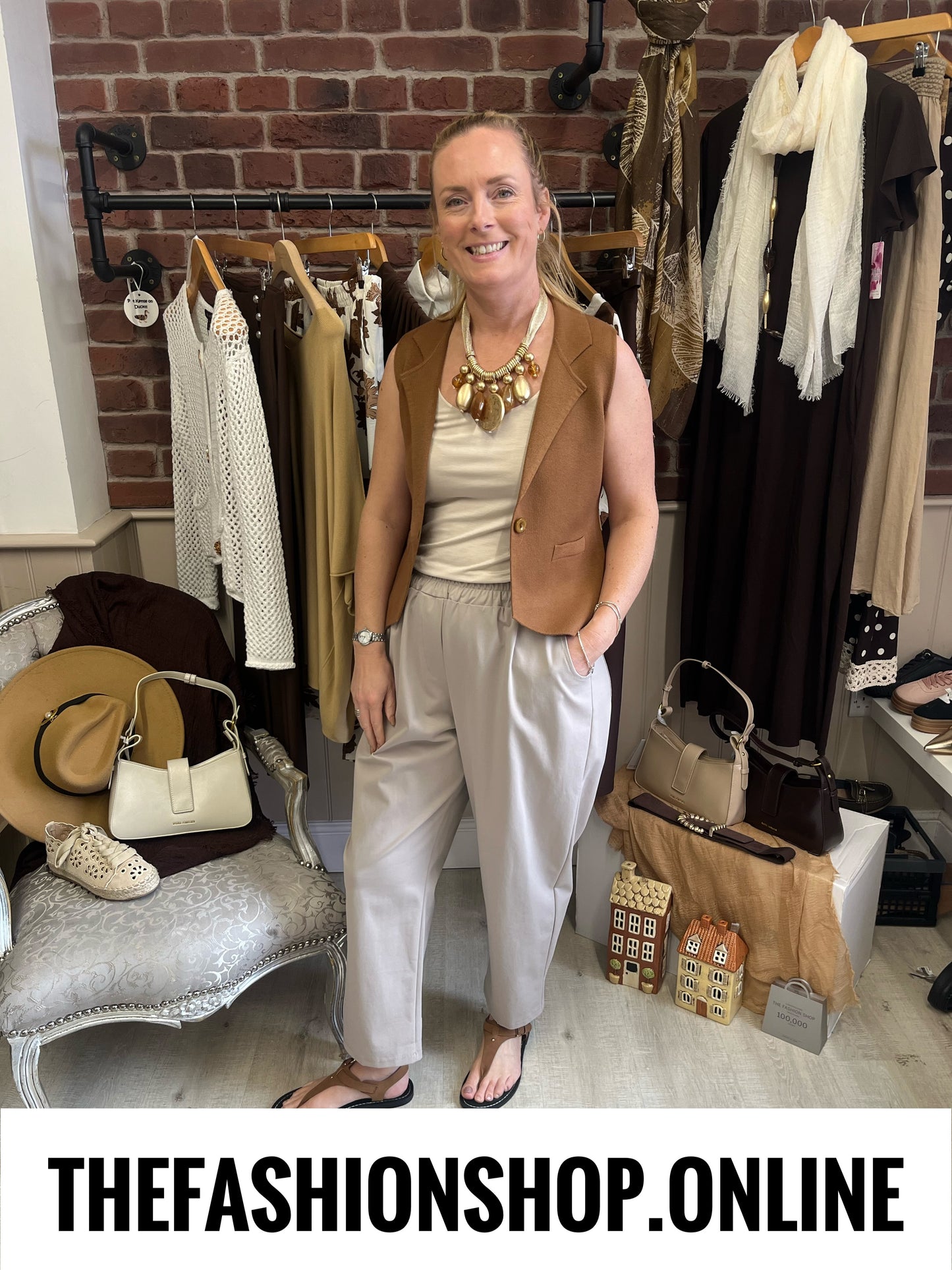 Maria camel knitted waistcoat 8-12