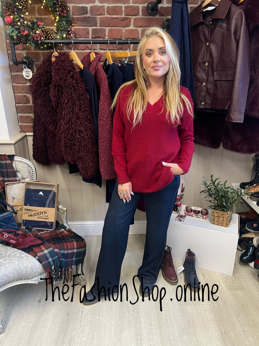 Lydia wine cashmere mix jumper 10-16