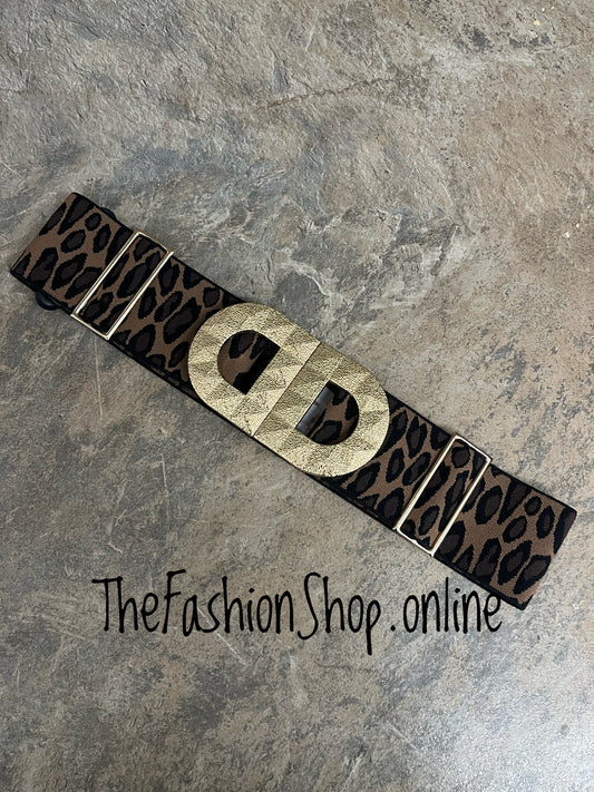 Leopard print statement belt