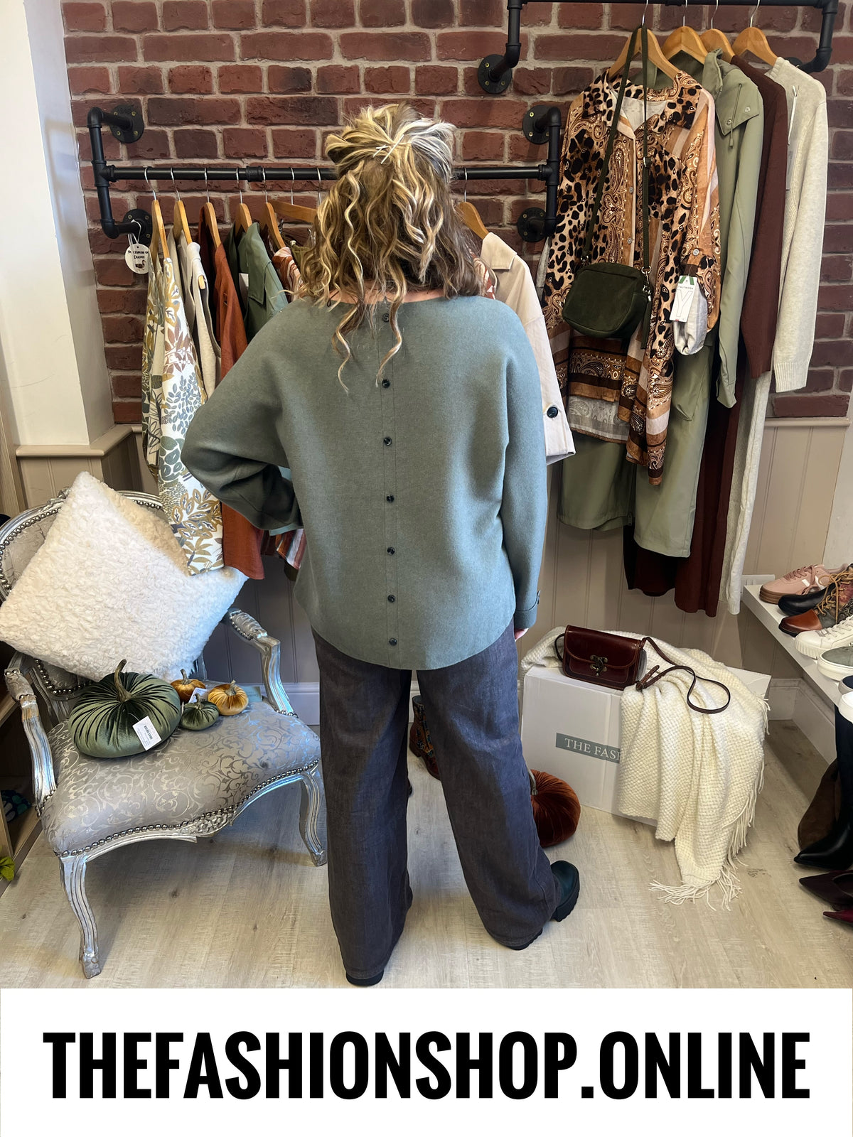 Riley khaki cashmere mix jumper 10-16