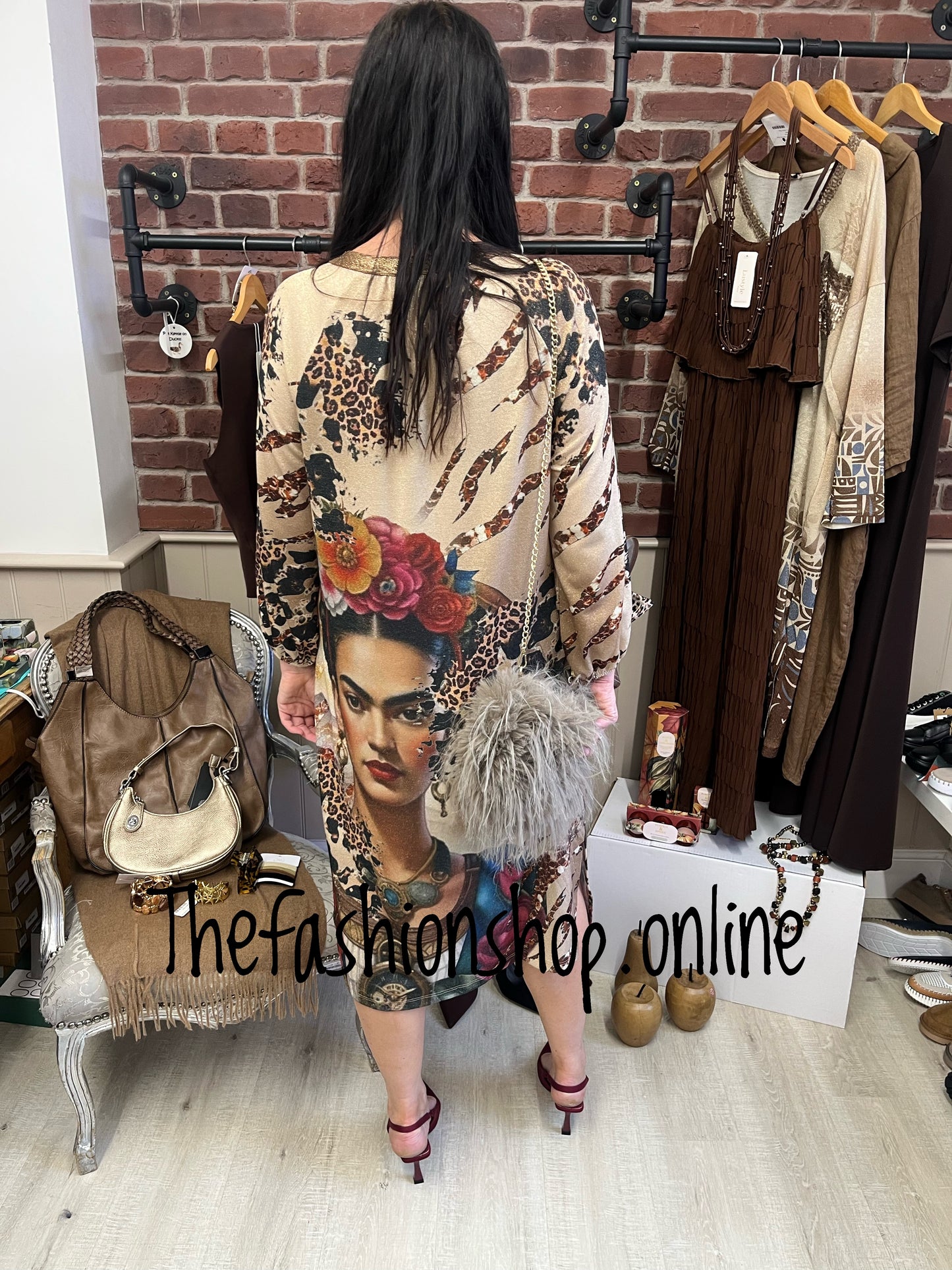 Frida Kahlo long sleeve shimmer dress 12-18