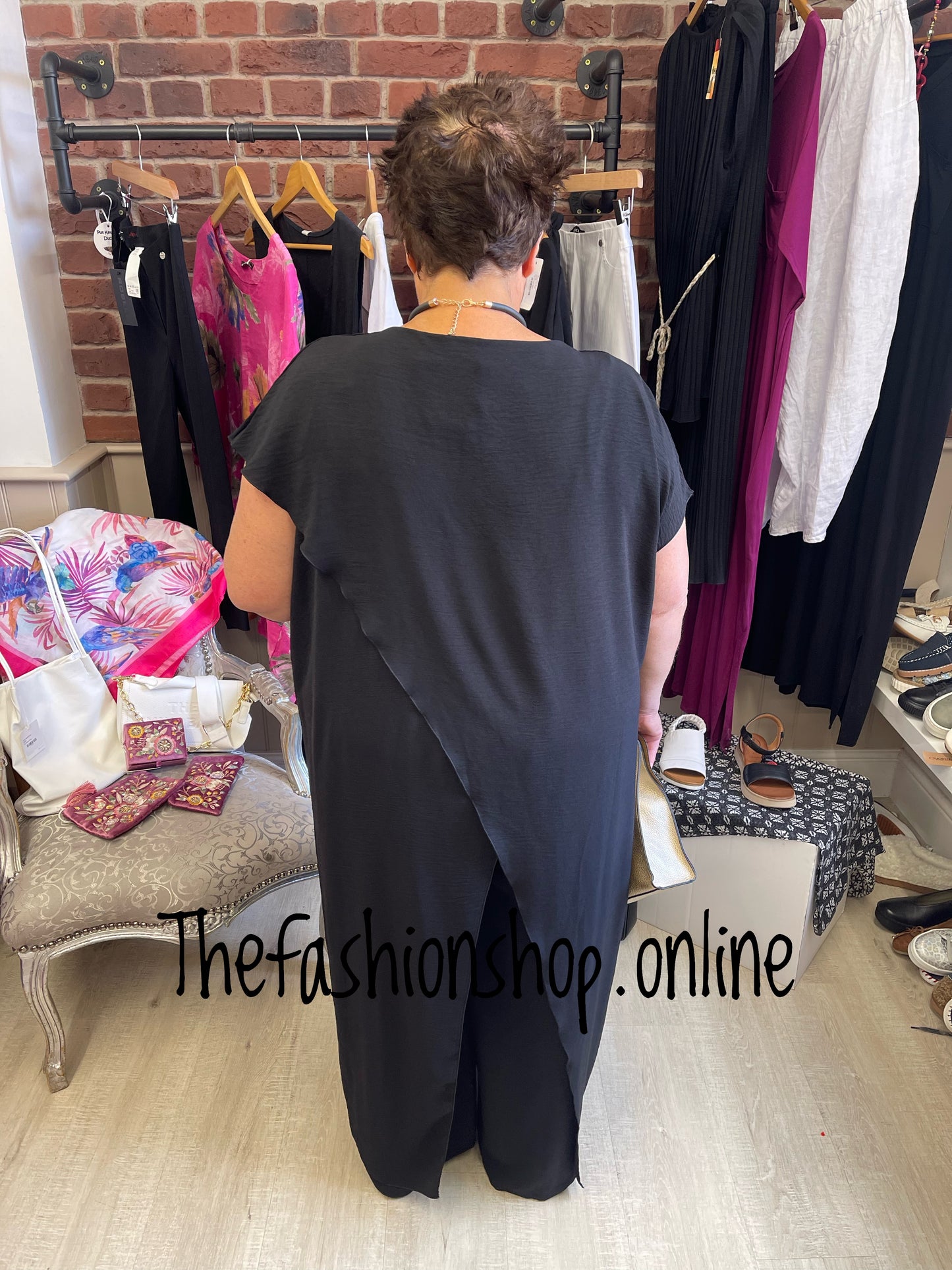 Zara black drape trouser set 16-24